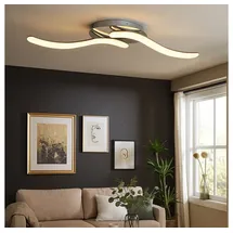 GLOBO Led Decken Leuchte Schlaf Gäste Zimmer Kristall Strahler Geschwungen Chrom Lampe