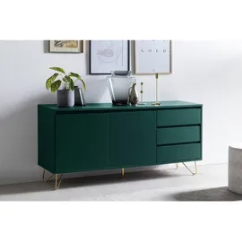 SalesFever Sideboard 160 x 70 x 40 cm Grün/Gold