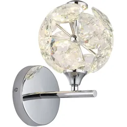 Wandleuchte Kristallleuchte Flurlampe LED chrom Wohnzimmer Kugellampe Metall