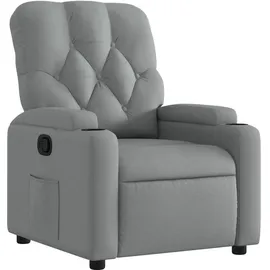 vidaXL Relaxsessel Hellgrau Polyester 50 x 93,5 x 50 cm Grau mit Liegeposition