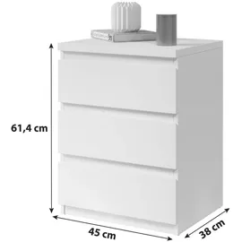 SchlafKONTOR Nachtkommode Olli - B/H/T: ca. 45,00x61,00x38,00