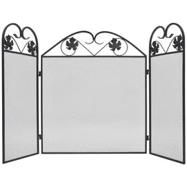 vidaXL Funkenschutzgitter 102 x 61 cm 3-tlg. schwarz klappbar