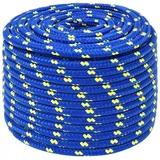 vidaXL Bootsseil Ankerleine Festmacher Tauwerk PP Leine Seil Tau Polypropylenseil Geflochten Flechtleine Blau 14mm 25m Polypropylen
