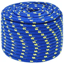 vidaXL Bootsseil Ankerleine Festmacher Tauwerk PP Leine Seil Tau Polypropylenseil Geflochten Flechtleine Blau 14mm 25m Polypropylen
