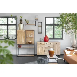 GUTMANN FACTORY Vitrine Porto 105 x 35 x 160 cm Schwarz