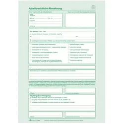 25 Stück RNK Arbeitsrechtliche Abmahnung 4002871292801 RNK