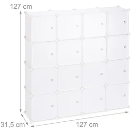 Relaxdays Steckregal Regalsystem 127 x 127 x 31,5 cm Weiß