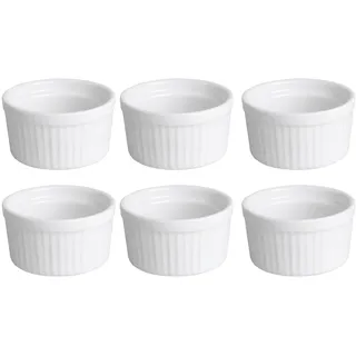 HIT Trading Crème brû­lée Schalen 6er Set LOUIS, Ø 8,5 cm - Weiß - Keramik - 6er-Set