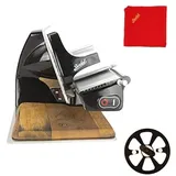 Berkel Aufschnittmaschine - Home Line 200 Plus - Elektrische Schneidemaschine in schwarz + 100% handgefertigtes Schneidebrett Unikat