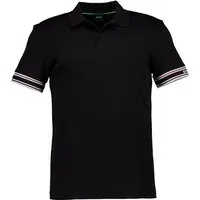 Boss Green Herren Polo-Shirt schwarz Slim Fit, schwarz, Herbst/Winter 2025/2026