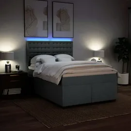 vidaXL Boxspringbett 140 x 200 cm Dunkelgrau