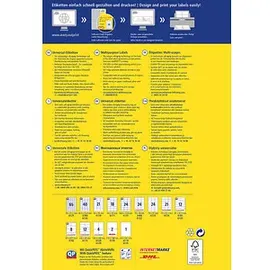 Avery Zweckform Universaletiketten 6170 Weiß 64,0 x 36,0 mm 30 Blatt