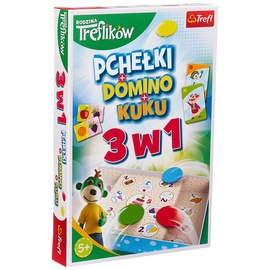 Trefl 3 in 1 Familienspiel Domino Kuku mit Bohden Märchenmäppchen Familie Trefeln für Kinder ab 5 Jahren