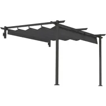 Outsunny - Terrassendach Pergola ca. 3x3m Terrassendachung, Garten Pavillon aus Aluminium, Wandmontage, Gartenpavillon mit Verstellbares Dach, Sonnenschutz für