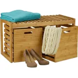 Relaxdays Schuhbank 10024979_0 braun Holz 80,0 cm