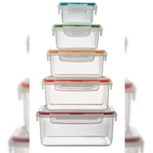 Lock & Lock Frischhaltedose quadratisch weiß 1,2 l 5-teilig