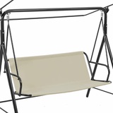 Ersatz-Schaukelsitzbezug, Abdeckung für die Sitze der Hollywoodschaukel, wasserdichte Sitzbezug, Stuhlbezug Terrassenschaukelkissen für Gartenschaukel, Hof, Balkon (115 cm x 48 cm x 48 cm, Beige)