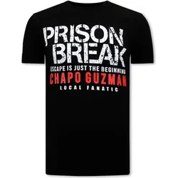 Local Fanatic  T-Shirt Chapo Guzman Prison Break  in Schwarz, EU XS