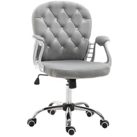 Homcom Ergonomischer Bürostuhl, Chefsessel, Gepolsterte Rückenlehne, grau 59,5 x