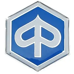 Aufkleber / Emblem 3D "Piaggio" 33mm weiß biegsam Piaggio