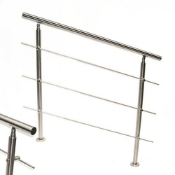 Apex Treppengeländer Edelstahl Treppengeländer 140 Handlauf Geländer Balkongeländer 3 Querstäbe 57212, 140 cm Länge