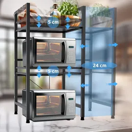 CLP Gewürzregal Marana 40,5 x 78 x 36 cm Schwarz