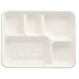 Papstar Menü-Tray 5-geteilt 2,4 cm x 21,6 cm x 31,7 cm 25 St. Weiß
