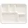 Papstar Menü-Tray 5-geteilt 2,4 cm x 21,6 cm x 31,7 cm 25 St. Weiß