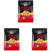 HENDERSON AND SONS Nüsse Crunchy Nuts Spicy Taste - 125 Gramm Beutel - Nüsse im Teigmantel - Geröstete Erdnüsse in knuspriger Teighülle mit pikanter Würzung (Packung mit 3)