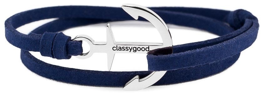 CLASSY GOOD - Anker Armband - silber blau