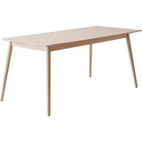 Hammel Furniture Esstisch HAMMEL FURNITURE "Meza Designtisch mit Auszugsfunktion und 2 Einlegeplatten", beige (naturfarben, naturfarben), B:210cm H:73,5cm T:100cm, Tischplatte: Weiß pigmentiertes, matt lackiertes Eichenfurnier (MDF-Kante natur), Gestell: Weiß