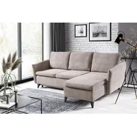 WERK2 Ecksofa »Loppo L-Form«, Cord-Schlafcouch mit losen Rückenkissen, Sofa mit Schlaffunktion