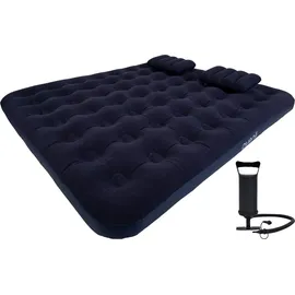 Avenli Luftbett King-Size 203x183x22 cm, aufblasbares Gästebett 2–3 Personen, mit Pumpe und Kissen, CloudCoil, beflockt, bis 300 kg, blau