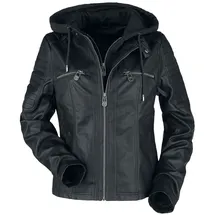 Black Premium by EMP Damen schwarze Kunstlederjacke im Biker-Style XXL - XXL