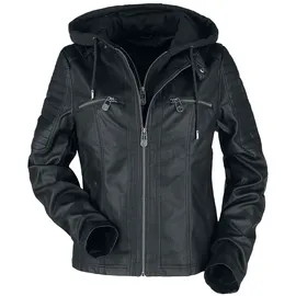 Black Premium by EMP Damen schwarze Kunstlederjacke im Biker-Style XXL - XXL