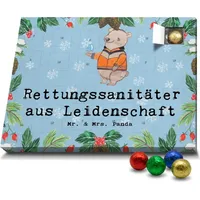 Mr. & Mrs. Panda Schoko Adventskalender Rettungssanitäter Leidenschaft - Blau Pastell - Geschenk, Schokoladen Adventskalender, Kollegin, Schenken,... - Blau