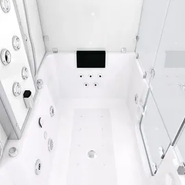 SeniorBad Kombination Badewanne Dusche K88-WS-TH-C-EC-EA Duschtempel 180x100 cm 2K Scheibenversiegelung - Weiß