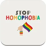 Stop-Homophobia LGBTQ+ Untersetzer aus Kork, 1 Stück (95 x 95 mm)