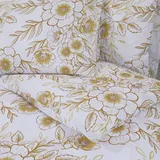 vidaXL Bettwäsche-Set Weiß und Braun 200x220 cm Baumwolle
