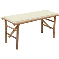 VidaXL Klappbare Gartenbank mit Auflage 118 cm Bambus