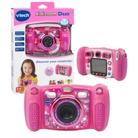 Vtech Kidizoom Duo 5.0 Digitale Kamera für Kinder, 5 MP, Farbdisplay, 2 Objektive, Pink Englische Version Rosa