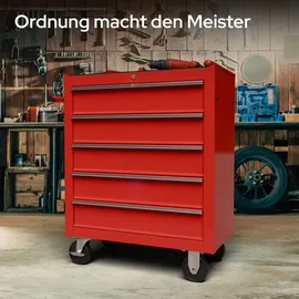 Arebos Werkstattwagen Werkzeugwagen Rollwagen Werkzeugkiste Toolbox 5 Fächer