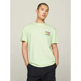 Tommy Jeans T-Shirt »TJM REG SUMMER FLAG TEE EXT«, Mehrfarbiger Rückenprint, Gr. XXL, Opal Green, , 58480213-XXL