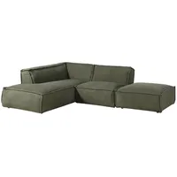 MASSIVMOEBEL24.DE Eckcouch Polyester 2-Sitzer Grün