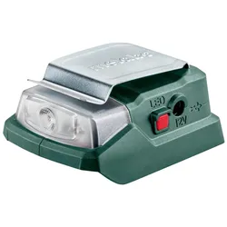 Metabo Akku-Power-Adapter PowerMaxx PA 12 LED-USB 12 V Anschluss + 5 V USB + LED-Licht - Karton - 600298000