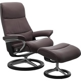 Stressless Relaxsessel STRESSLESS View Sessel Gr. Material Bezug, Cross Base Schwarz, Ausführung / Funktion, Maße B/H/T, rot (bordeau) Lesesessel und Relaxsessel