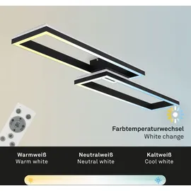 Briloner Leuchten - Deckenlampe RGB, Backlight Deckenleuchte LED, Dimmbar, Farbtemperatur einstellbar, LED Frame RGB, Fernbedienung, Schwarz