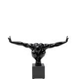 Kare Deko Objekt Athlet, Schwarz, moderne, große Dekorationsfigur auf Marmor Sockel, Fitness Statue Design Mann, Skulptur, (H/B/T) 52x75x23cm