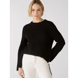 Oui Rundhalspullover Schwarz M