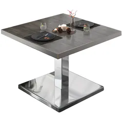 BM | Bistro Loungetisch | B:T:H 70 x 70 x 41 cm | Wenge / Edelstahl